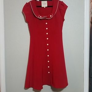 MODCLOTH Red Button-up Dress